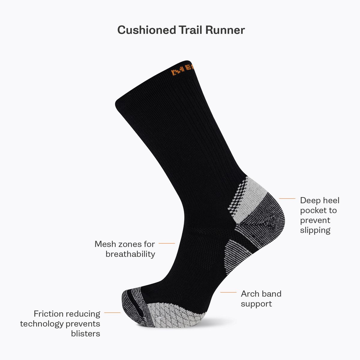 Cushion Trail Runner Crew Sock - Socks Men|Women