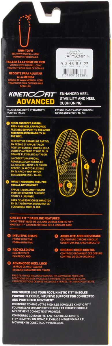 Men's Kinetic Fit Footbed Wide Width Insoles Men